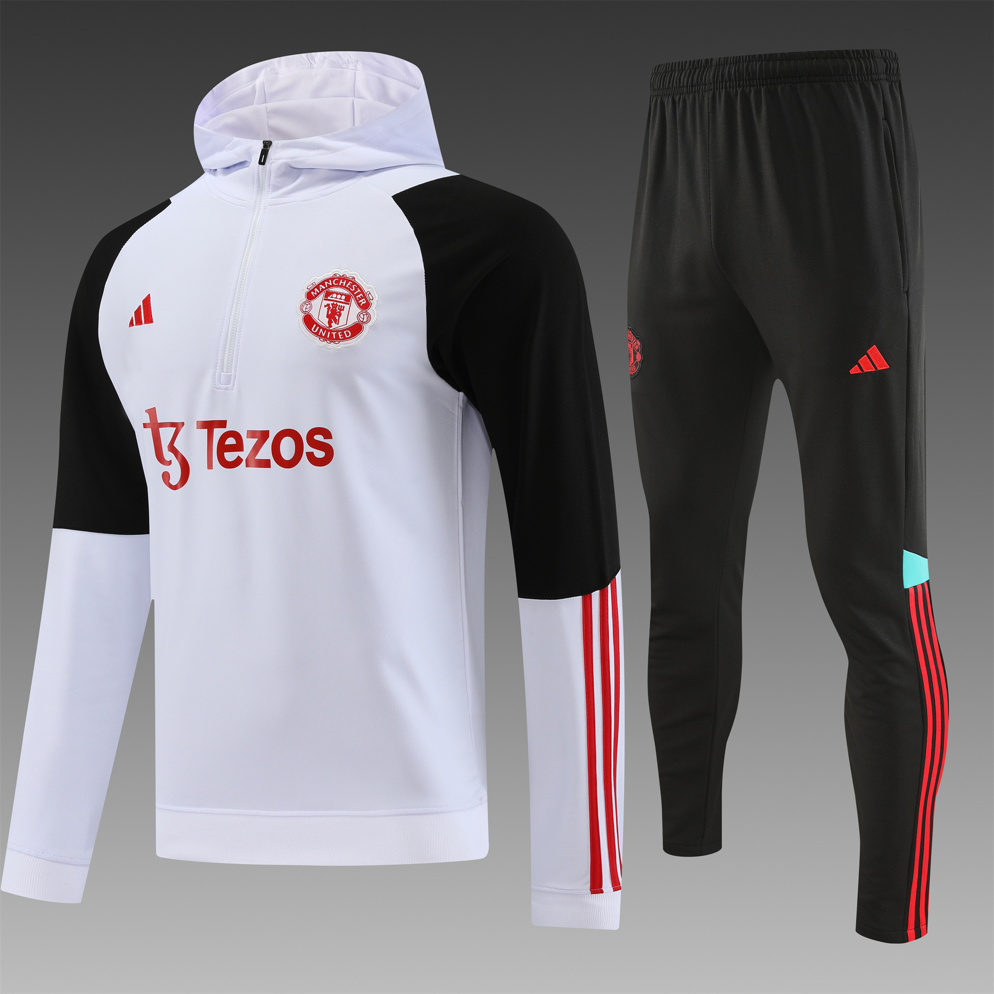 Manchester United 23-24 Men's Training Hoodie + Pants - White